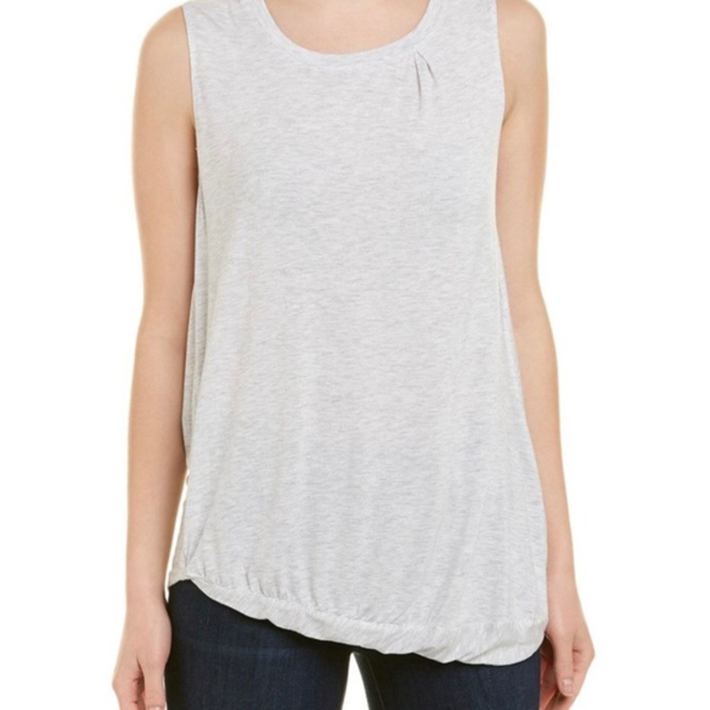 Heather Asymmetrical Shirred Tank Sz XS